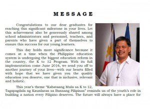 2016 Graduation Message of Secretary Br. Armin Luistro FSC