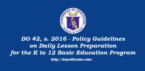 Daily Lesson Preparation for the K to 12