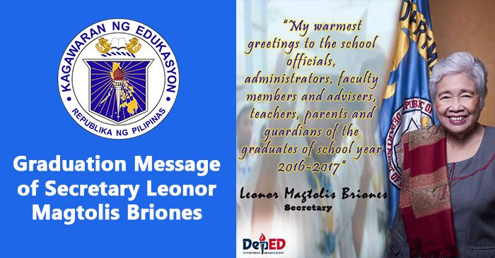 Graduation Message of Secretary Leonor Magtolis Briones